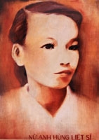 Hình vẽ chân dung nữ Anh hùng liệt sĩ Lê Thị Pha