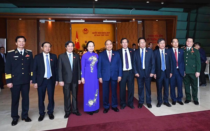 Thủ tướng Chính phủ Nguyễn Xuân Phúc và các đại biểu trước phiên khai mạc