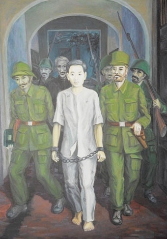 Đồng chí Hoàng Văn Thụ bị thực dân Pháp giải từ Nhà tù Hỏa Lò ra pháp trường ngày 24/5/1944 – Nguồn: Di tích Nhà tù Hỏa Lò