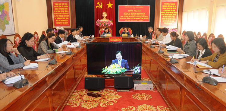 Các đại biểu tham dự hội nghị tại điểm cầu Lâm Đồng
