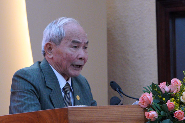 Đồng chí Nguyễn Hoài Bão - Nguyên Bí thư Tỉnh ủy Lâm Đồng phát biểu tại lễ kỷ niệm