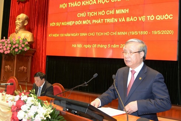 Đồng chí Trần Quốc Vượng , Ủy viên Bộ Chính trị, Thường trực Ban Bí thư Trung ương Đảng phát biểu khai mạc Hội thảo. 