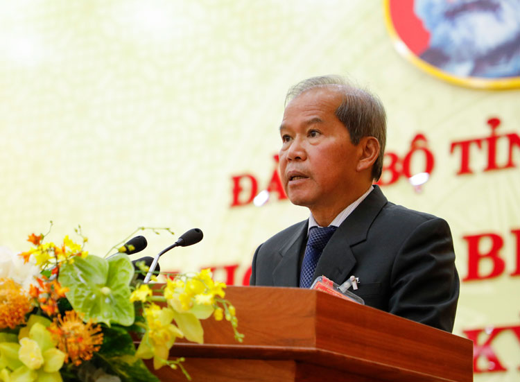 Đồng chí Nguyễn Xuân Tiến – Uỷ Viên TW Đảng, Bí thư Tỉnh uỷ điều hành Đại hội