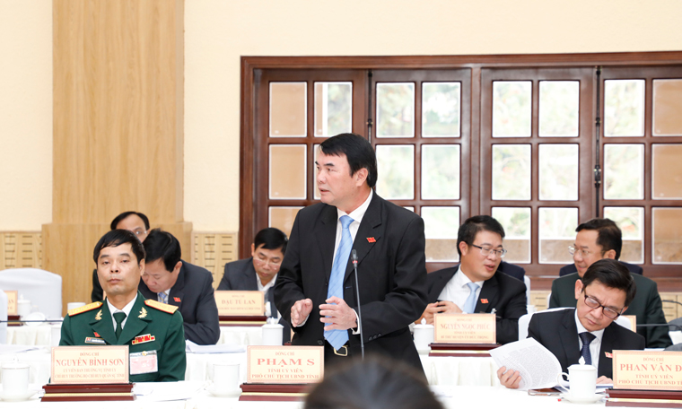 Phó Chủ tịch UBND tỉnh Lâm Đồng Phạm S đóng góp ý kiến về lĩnh vực nông nghiệp và thúc đẩy hợp tác xuất khẩu rau hoa
