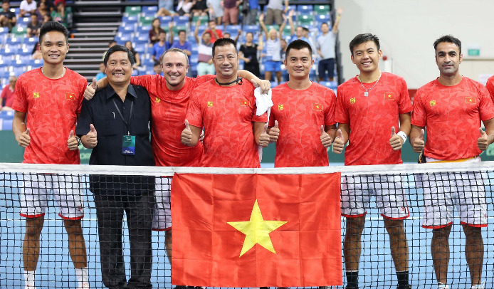 Đội tuyển quần vợt Việt Nam đã hoàn thành mục tiêu thăng hạng Davis Cup