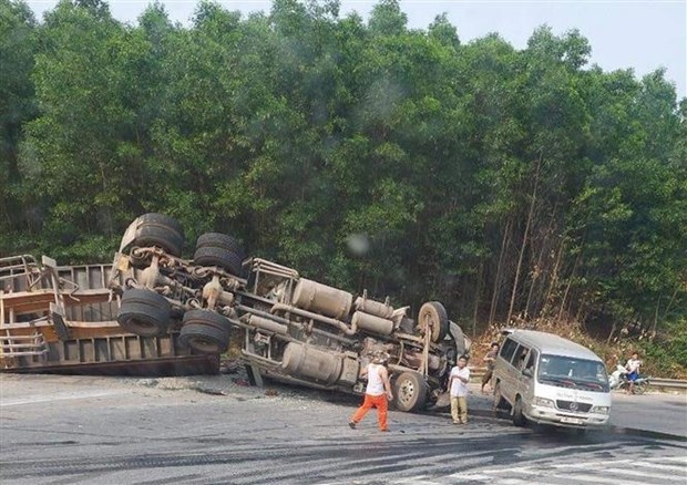 Hiện trường một vụ tai nạn giao thông trên Quốc lộ 9, địa phận tỉnh Quảng Trị, hồi tháng 3/2021