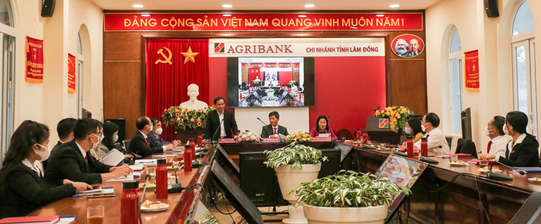 Agribank chi nhánh tỉnh Lâm Đồng phối hợp với Hội Nông dân và Hội Liên hiệp Phụ nữ tổ chức tổng kết công tác cho vay thông qua tổ vay vốn năm 2021