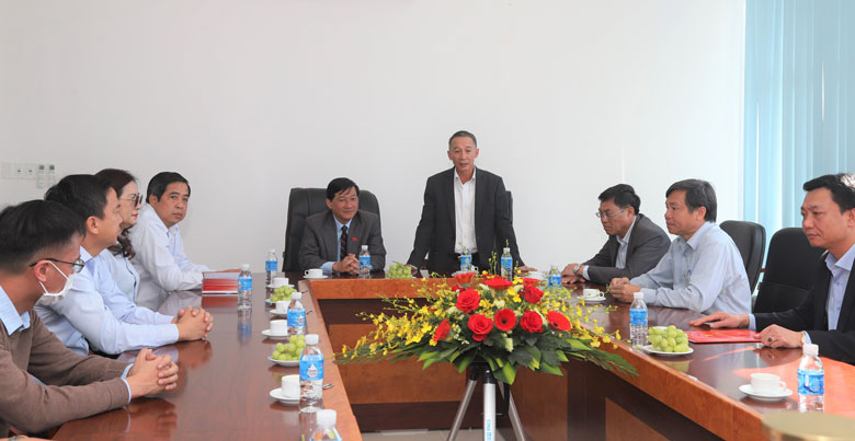 Đồng chí Trần Văn Hiệp - Chủ tịch UBND tỉnh Lâm Đồng phát biểu tại buổi đến thăm, chúc Tết Công ty CP Bia Sài Gòn – Lâm Đồng