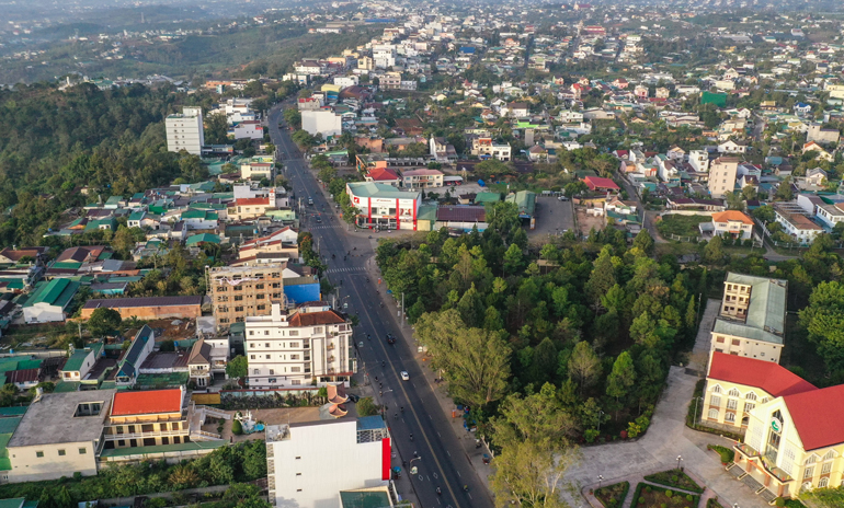 Một đoạn QL 20 qua địa bàn TP Bảo Lộc