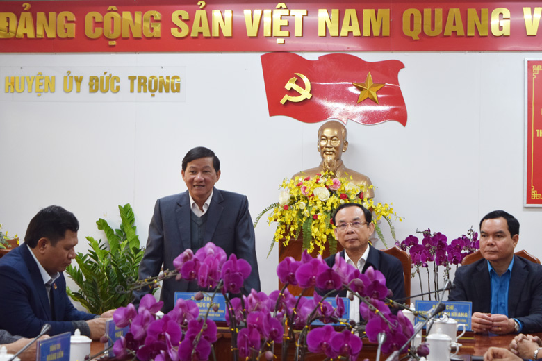 Đồng chí Trần Đức Quận – Bí thư Tỉnh ủy Lâm Đồng phát biểu tại buổi làm việc