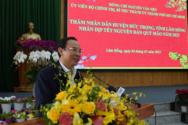 Đồng chí Nguyễn Văn Nên – Bí thư Thành ủy Thành phố Hồ Chí Minh phát biểu