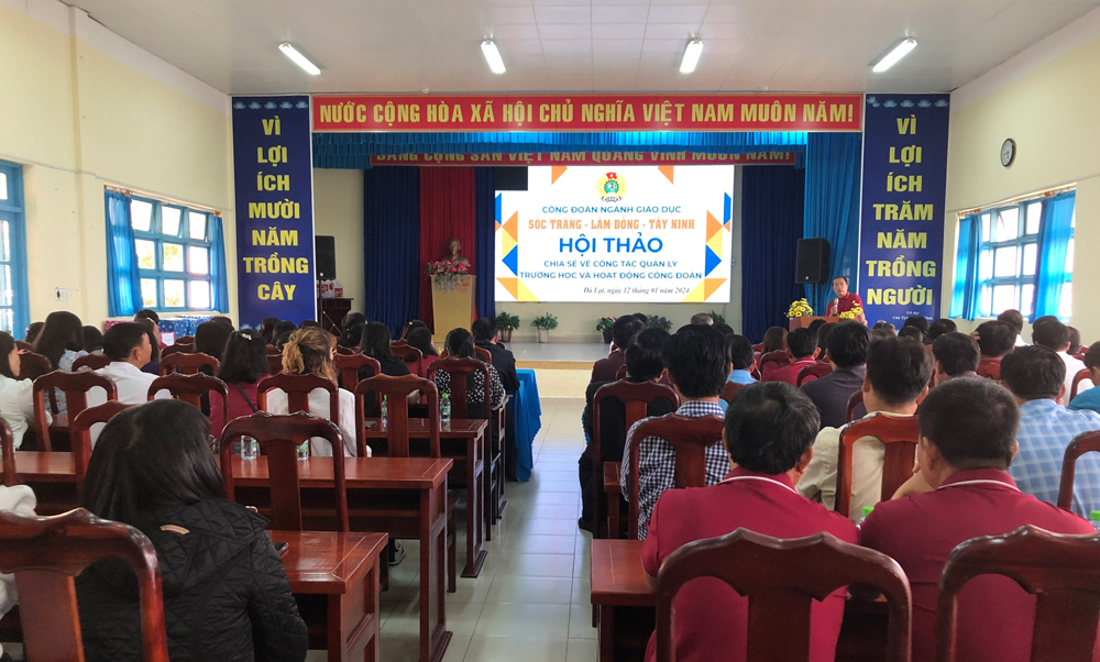 Lâm Đồng- Sóc Trăng -Tây Ninh chia sẻ kinh nghiệm về công tác quản lý trường học và hoạt động công đoàn