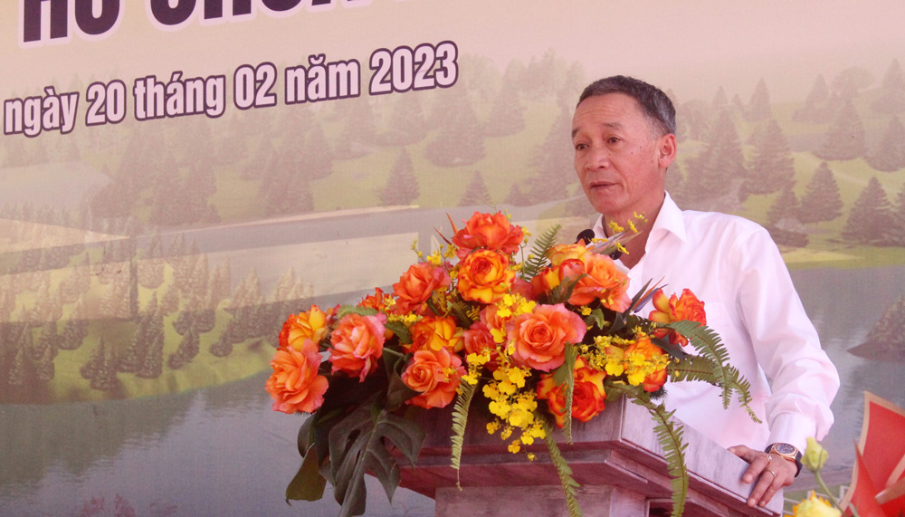 Ông Trần Văn Hiệp - Chủ tịch UBND tỉnh, phát biểu tại Lễ khởi công