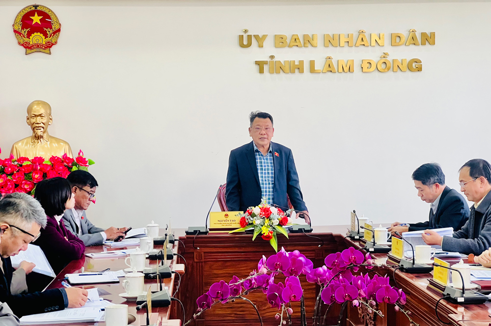 Ông Nguyễn Tạo – Phó Trưởng Đoàn ĐBQH, Trưởng đoàn giám sát kết luận buổi làm việc tại UBND tỉnh