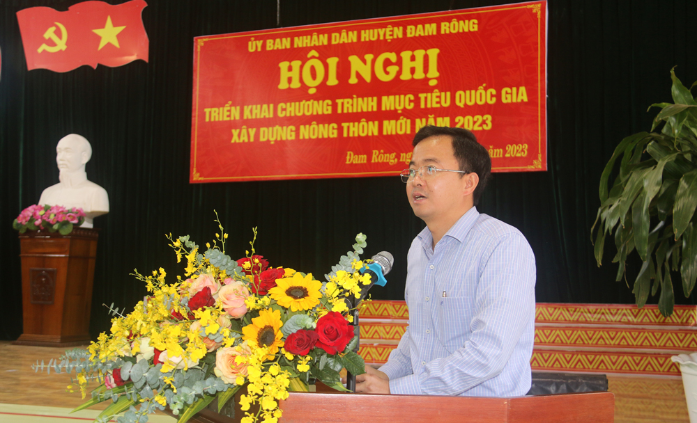 Đồng chí Nguyễn Văn Lộc – Bí thư Huyện ủy phát biểu chỉ đạo Hội nghị 