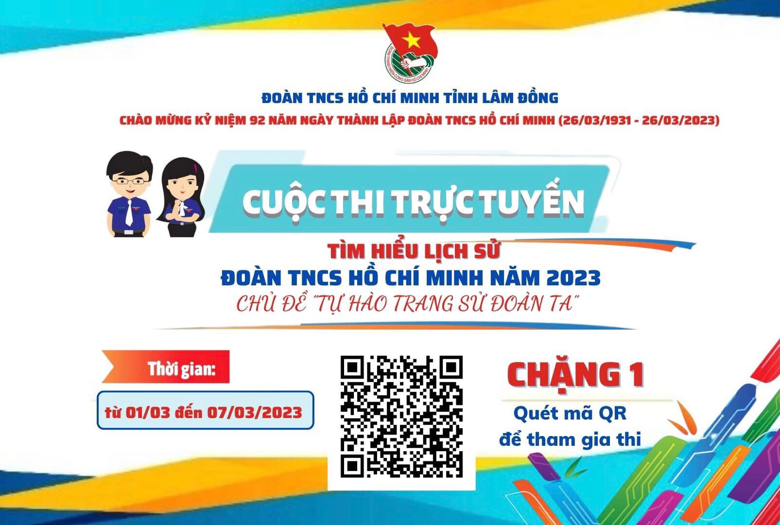 Mã QR tham gia chặng 1 Cuộc thi tìm hiểu lịch sử Đoàn TNCS Hồ Chí Minh năm 2023