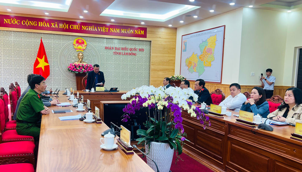 Các đại biểu tham dự tại điểm cầu Đoàn ĐBQH tỉnh Lâm Đồng