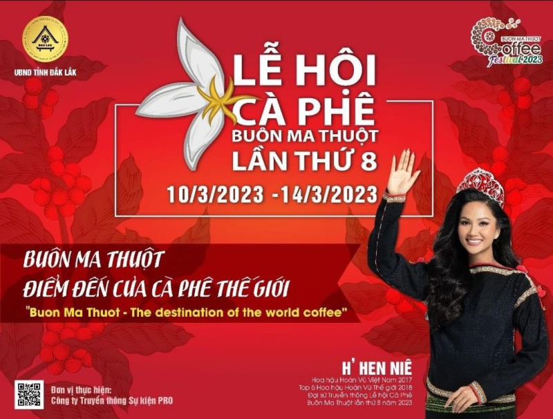 Hoa hậu HHen Niê - Đại sứ truyền thông của Lễ hội Cà phê Buôn Ma Thuột lần thứ 8 năm 2023