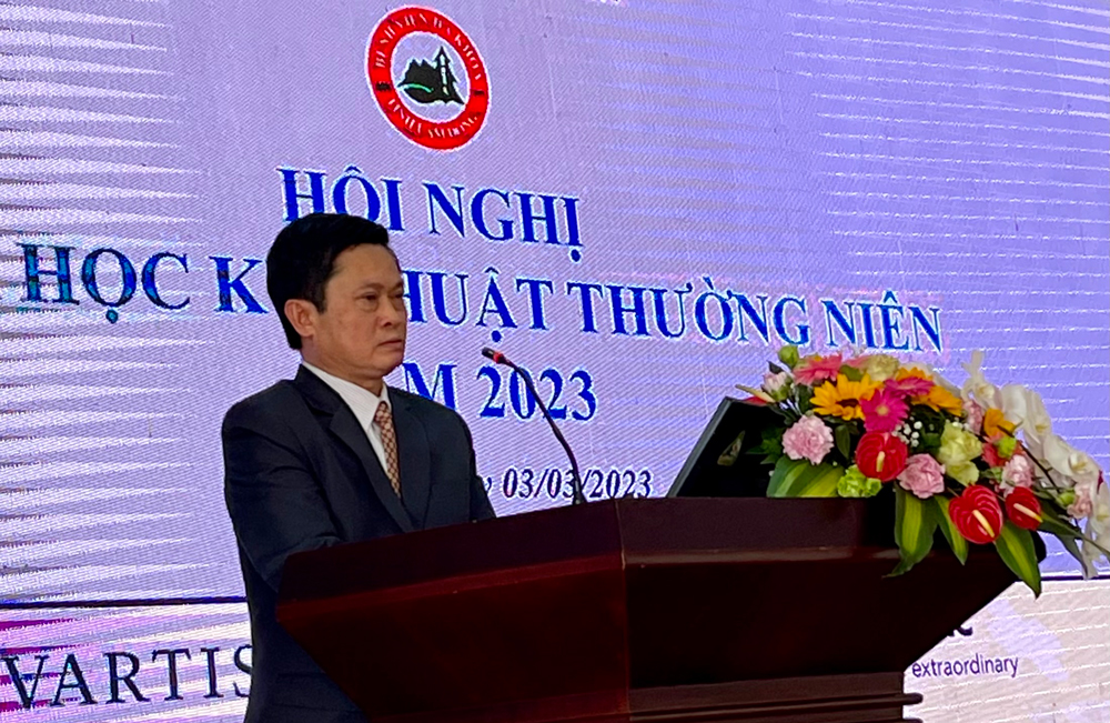 Giám đốc Sở Y tế Lâm Đồng Nguyễn Đức Thuận phát biểu chúc mừng hội nghị