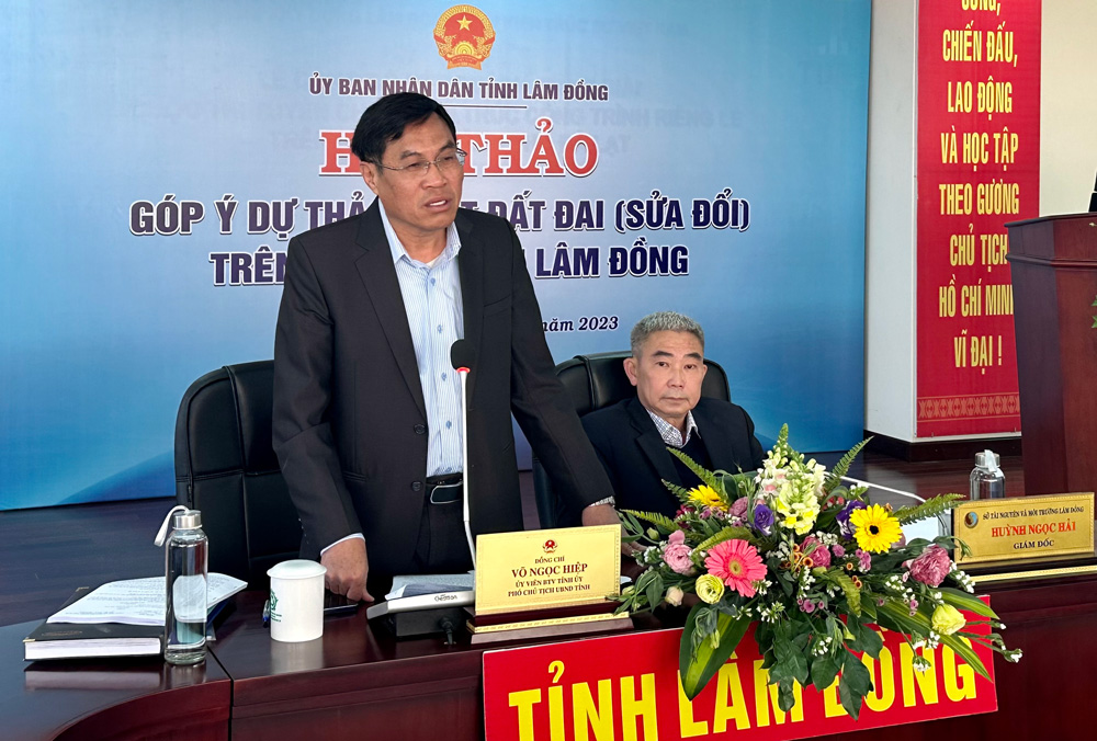 Phó Chủ tịch UBND tỉnh Lâm Đồng Võ Ngọc Hiệp phát biểu kết luận hội thảo
