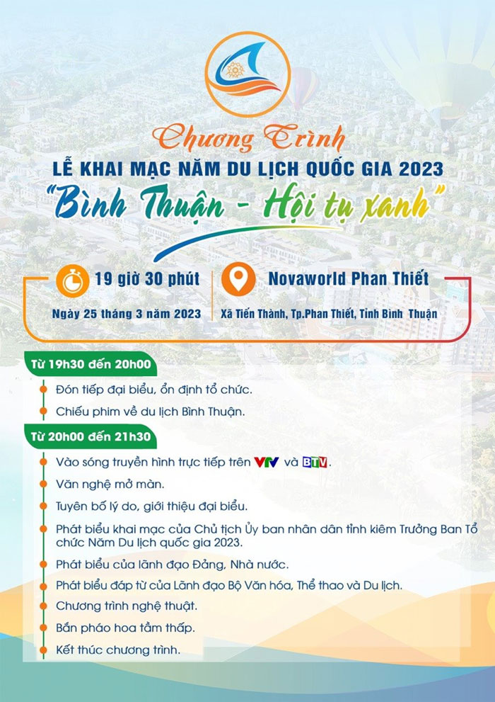 Chương trình Lễ khai mạc Năm Du lịch Quốc gia 2023 - Bình Thuận - Hội tụ xanh