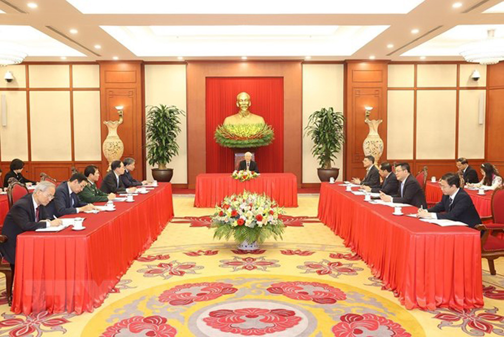 Toàn cảnh buổi điện đàm cấp cao giữa Tổng Bí thư Nguyễn Phú Trọng với Tổng thống Hoa Kỳ Joe Biden