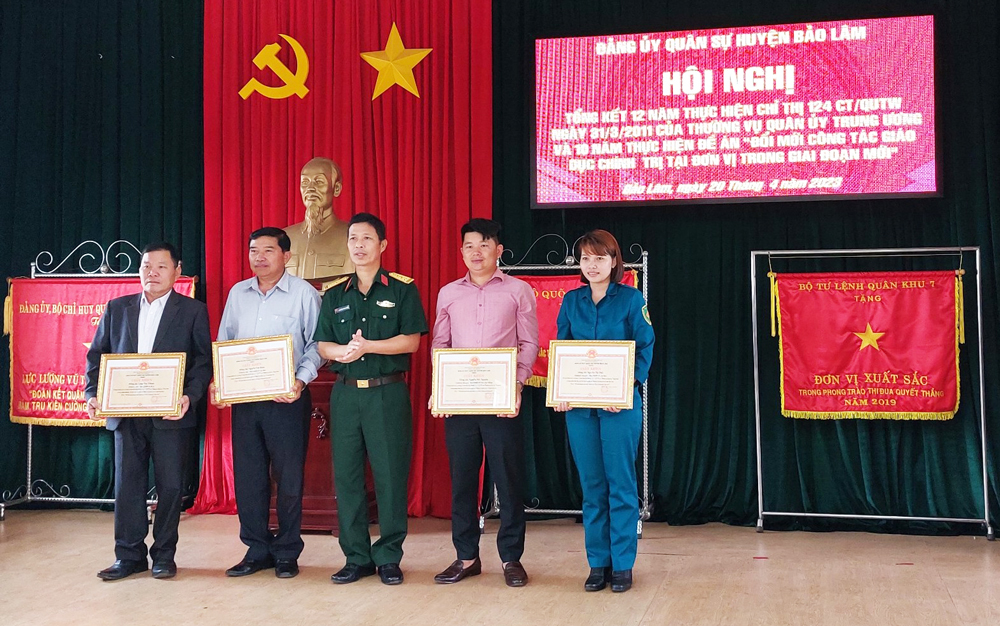 Đảng ủy Quân sự huyện Bảo Lâm tổng kết 12 năm thực hiện Chỉ thị 124