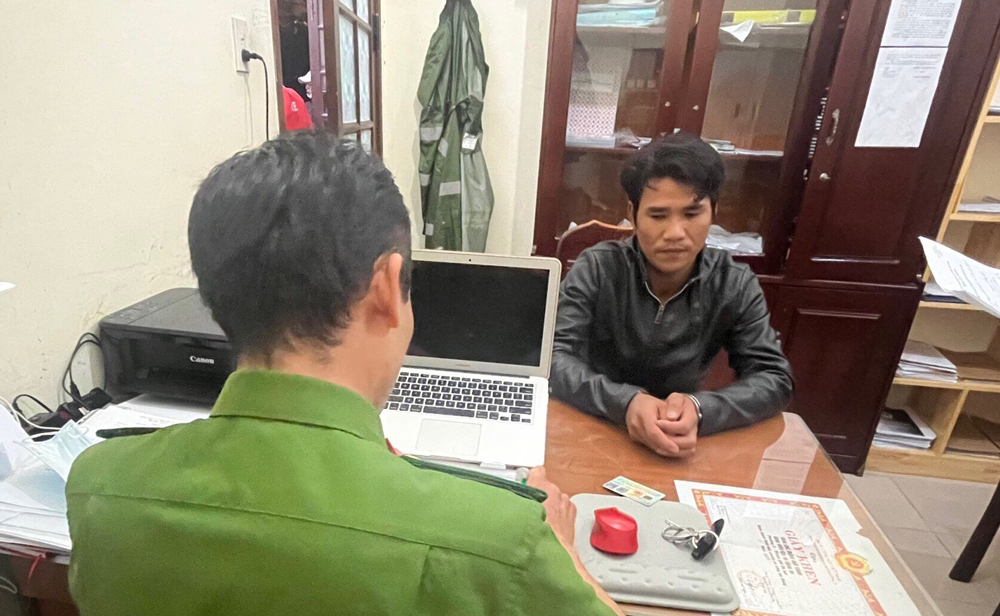 Cơ quan Công an lấy lời khai đối tượng Nguyễn Hữu Thiện