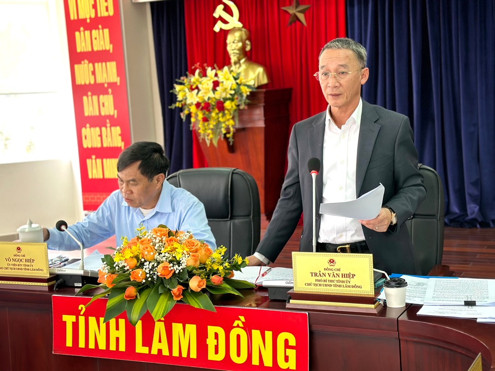 Ông Trần Văn Hiệp - Chủ tịch UBND tỉnh phát biểu kết luận hội nghị