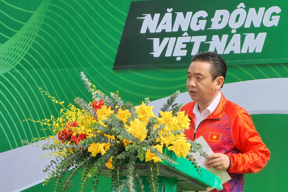 Đồng chí Hoàng Đạo Cương - Thứ trưởng Bộ Văn hóa Thể thao và Du lịch phát biểu khai mạc tại buổi lễ