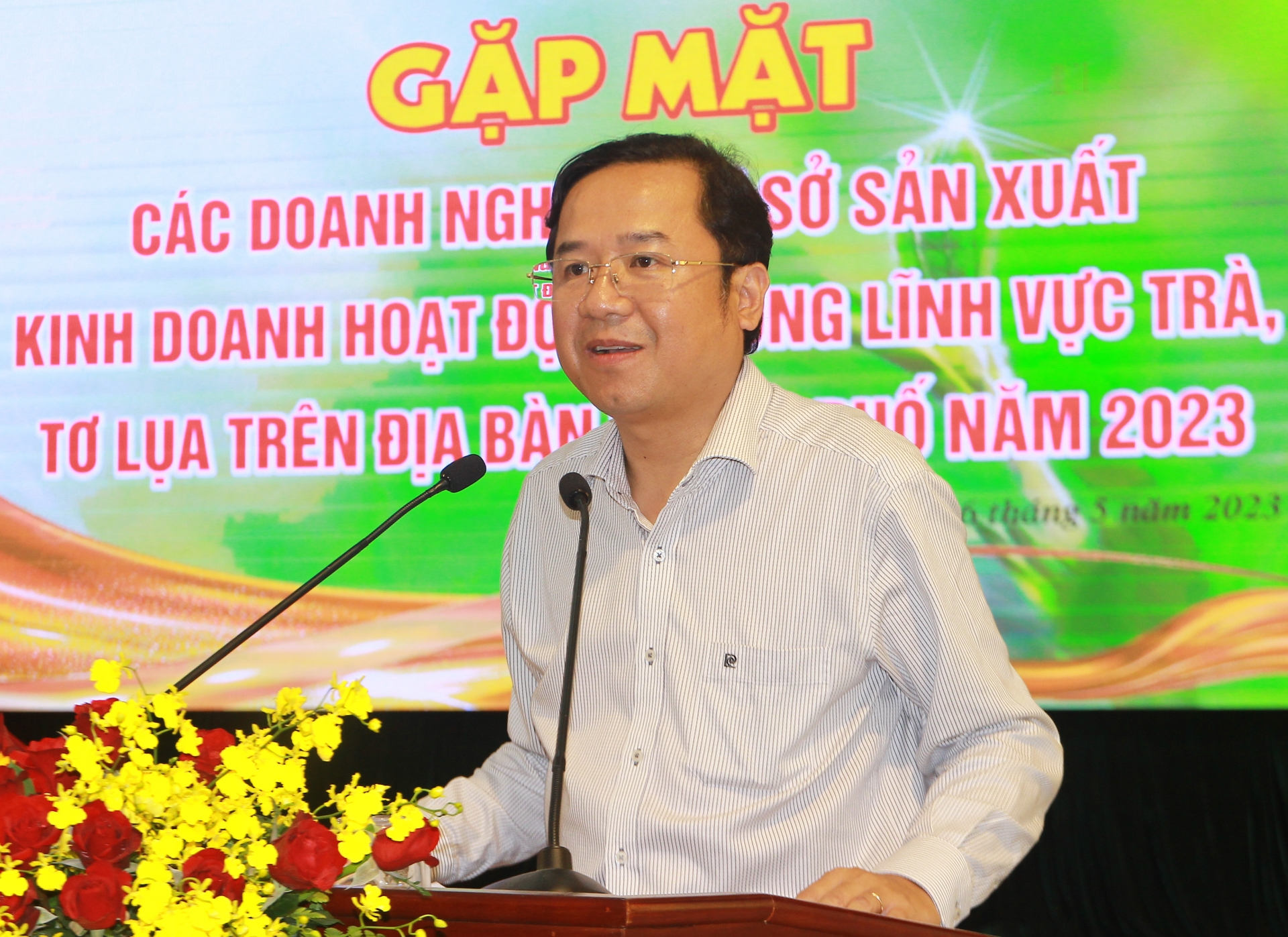 Đồng chí Tôn Thiện Đồng – Bí thư Thành ủy Bảo Lộc phát biểu tại buổi gặp mặt 