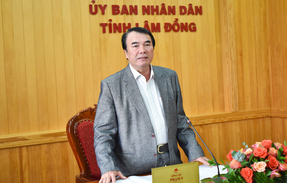Phó Chủ tịch UBND tỉnh Lâm Đồng Phạm S kết luận buổi làm việc