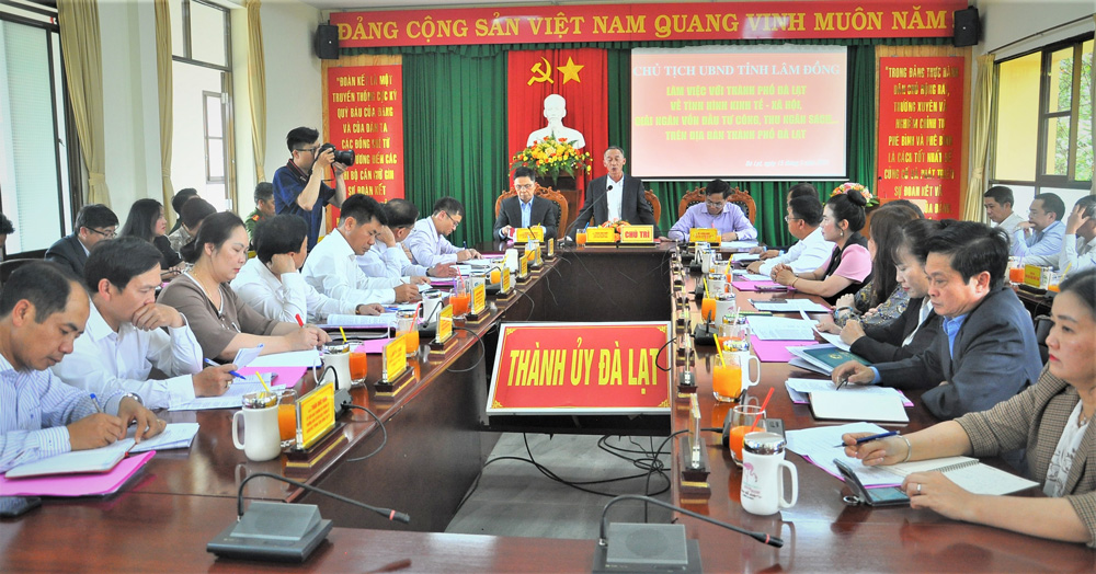 Chủ tịch UBND tỉnh Lâm Đồng Trần Văn Hiệp làm việc với TP Đà Lạt
