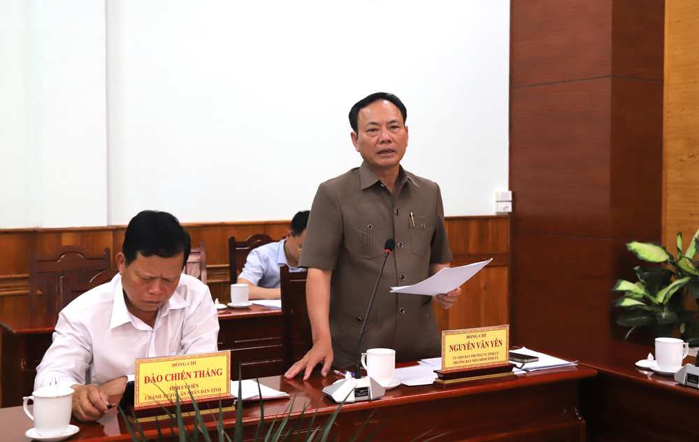 Đồng chí Nguyễn Văn Yên – Trưởng Ban Nội chính Tỉnh ủy Lâm Đồng phát biểu tại buổi làm việc