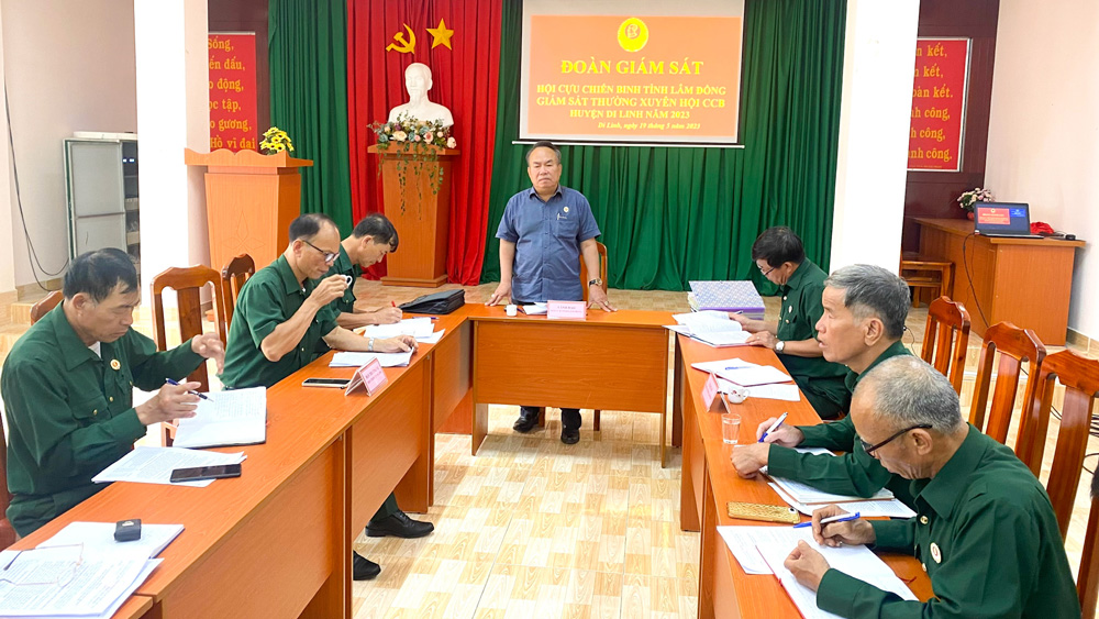 Đoàn giám sát Hội CCB tỉnh làm việc tại Di Linh