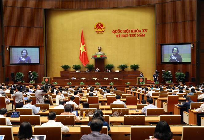 Ngày 30/5, Trưởng Ban Công tác đại biểu thuộc Ủy ban Thường vụ Quốc hội Nguyễn Thị Thanh trình bày Tờ trình về dự thảo nghị quyết của Quốc hội