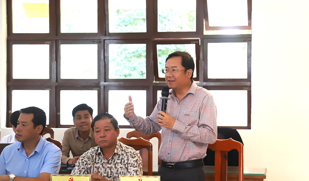 Bí thư Thành ủy Bảo Lộc Tôn Thiện Đồng phát biểu tại buổi đối thoại