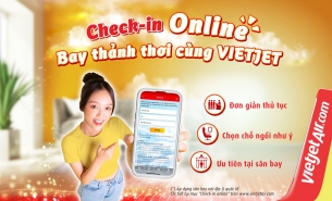 Mùa cao điểm hè, check-in online nhanh chóng cùng Vietjet