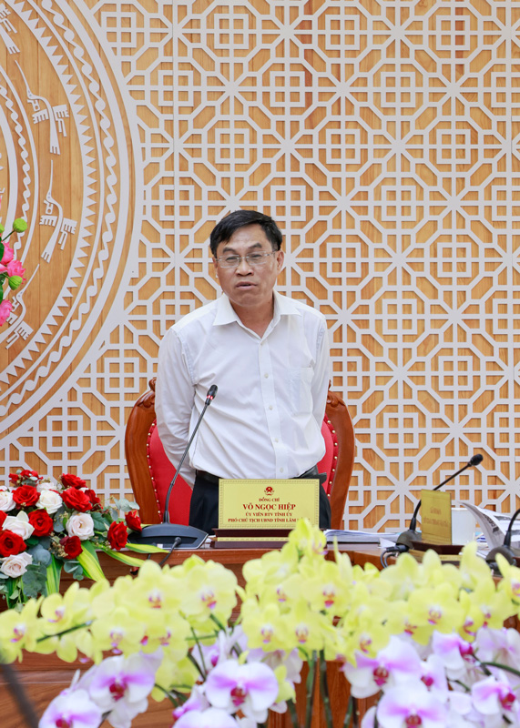 Phó Chủ tịch UBND tỉnh Lâm Đồng Võ Ngọc Hiệp phát biểu