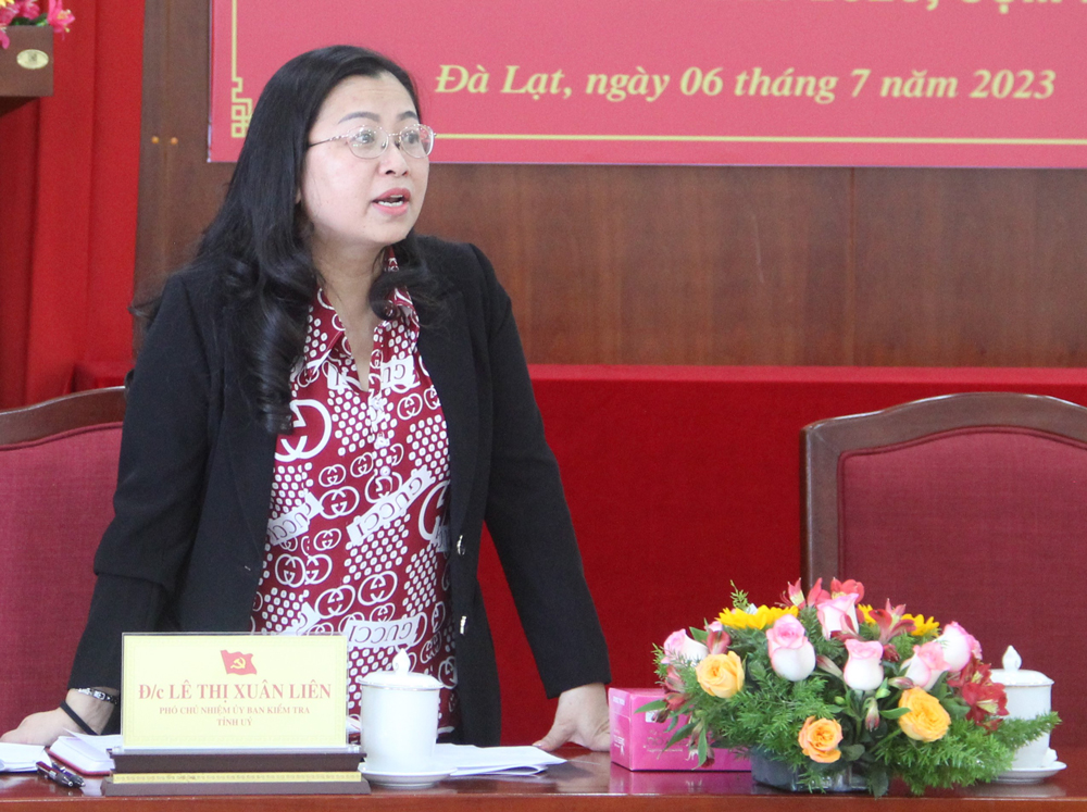Đồng chí Lê Thị Xuân Liên – Phó Chủ nhiệm Ủy ban Kiểm tra Tỉnh ủy kết luận Hội nghị