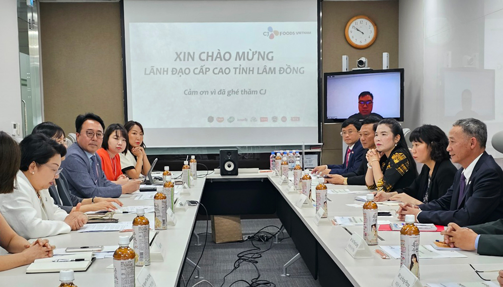 Quang cảnh buổi làm việc giữa đoàn công tác tỉnh Lâm Đồng với Tập đoàn CJ