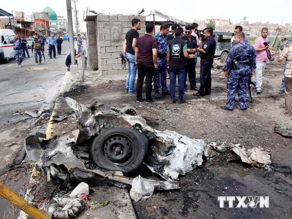 Hiện trường một vụ đánh bom xe ở Kirkuk. (Nguồn: THX/TTXVN)