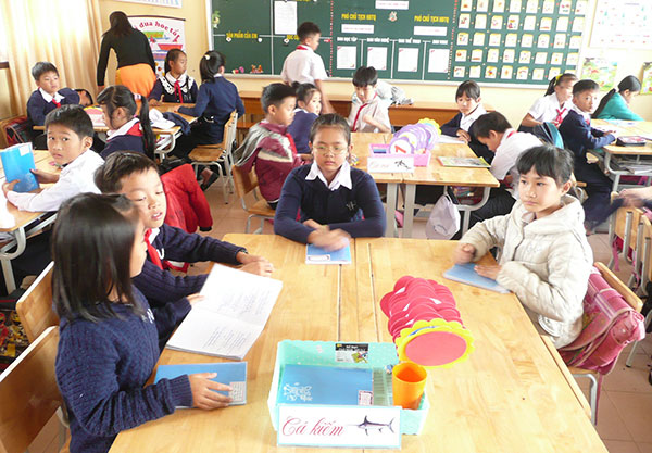 Học sinh của Trường Tiểu học Nam Hồ trong giờ học