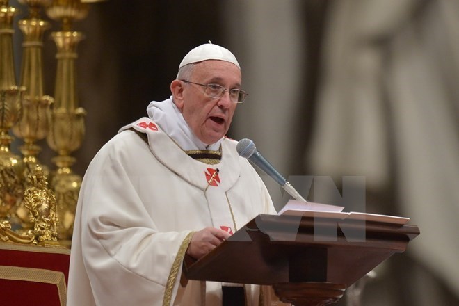 Giáo hoàng Francis tại Tòa thánh Vatican. (Nguồn: AFP/TTXVN)