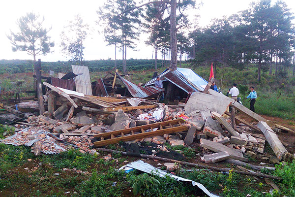 Trạm bảo vệ của Công ty TNHH An Nguyễn bị phá hoại