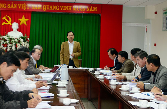 Phó Chủ tịch UBND tỉnh Trần Ngọc Liêm phát biểu tại buổi làm việc với Sở KHCN