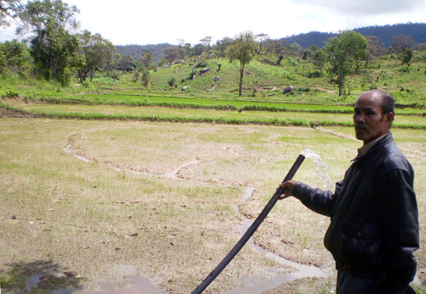 Hồ thủy lợi tự đào đắp của người dân ở xã Tu Tra, Đơn Dương đã chủ động nguồn nước tưới tiêu quanh năm cho nhiều hecta diện tích sản xuất nông nghiệp