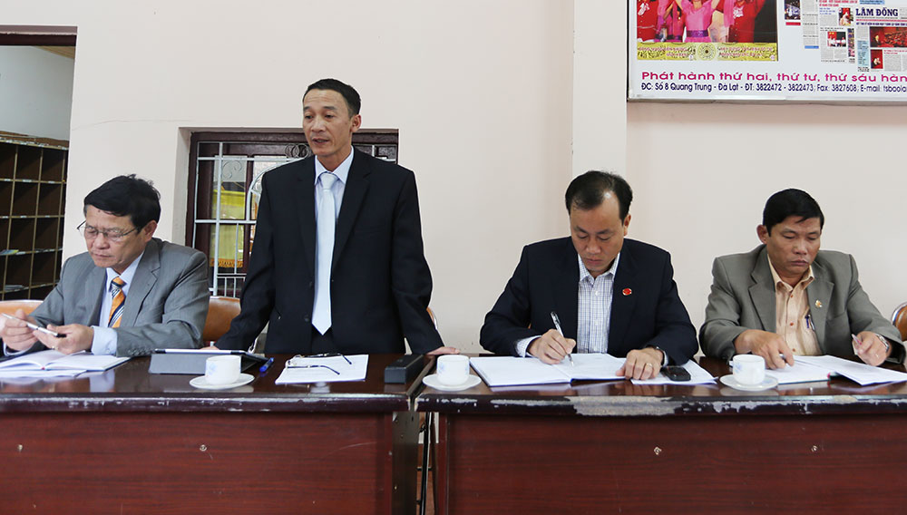Ban Tuyên giáo Tỉnh ủy làm việc với Báo Lâm Đồng