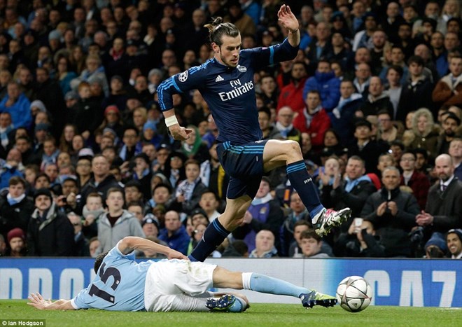 Gareth Bale không thể giúp Real Madrid giành chiến thắng trước Man City. (Nguồn: DM)
