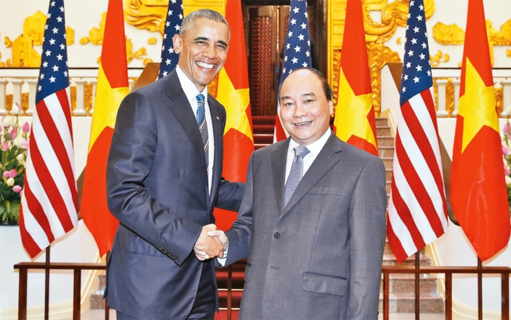 Thủ tướng Nguyễn Xuân Phúc hội kiến Tổng thống B. Ô-ba-ma. 